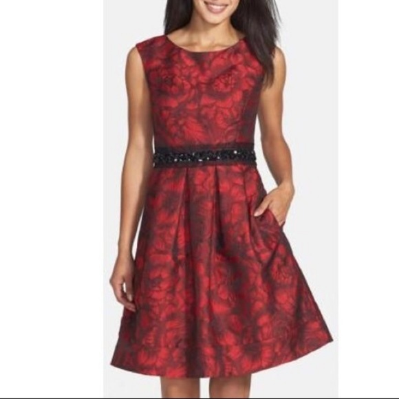 Eliza J Dresses & Skirts - Eliza J Red brocade cocktail dress